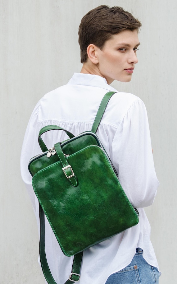 womens leather convertible backpack