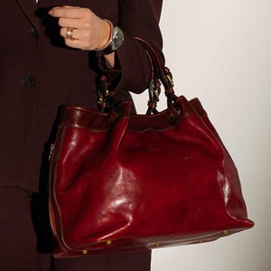 Leather Shoulder Bag, Full Grain Work Tote, Leather Handbag, Gift for Her