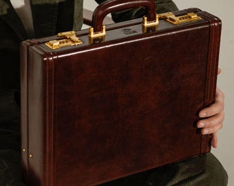 Valigetta da avvocato in pelle, valigetta rigida, borsa per laptop da 15 pollici, custodia per laptop, regalo di anniversario, borsa in pelle italiana