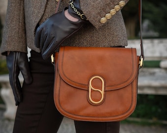 Womens Leather Saddle Bag , Leather Cross Body Bag for Women,  Shoulder Bag for Her, Full Grain Leather Purse, Birthday Gift for Her