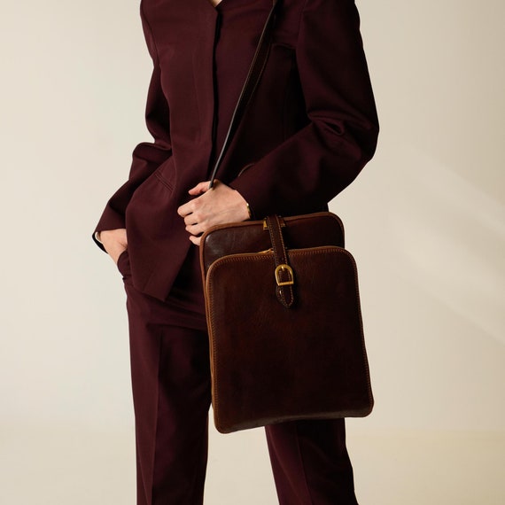 Leather Convertible Backpack Women, Genuine Leather Backpack  display picture 1
