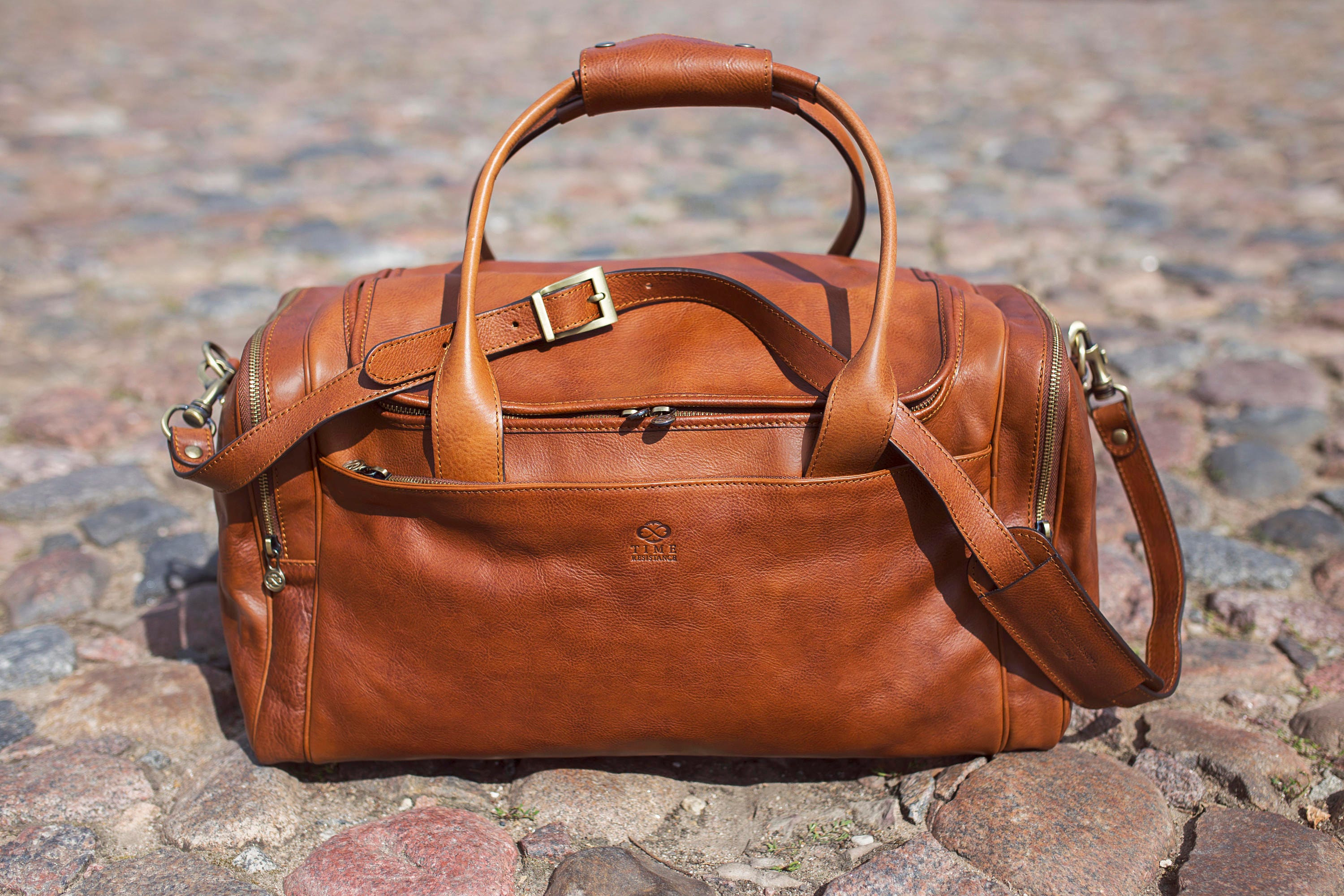 men's leather weekender bag