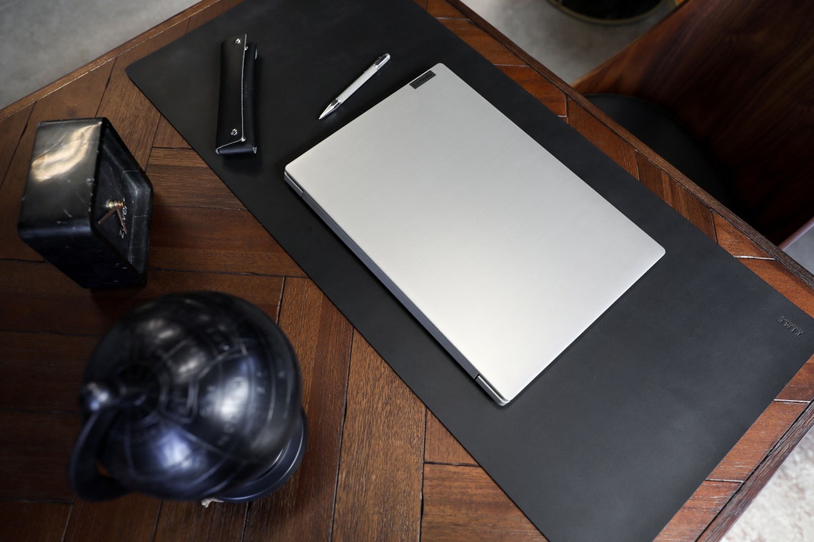 Genuine Leather Desk Pad Gaming Desk Pad Black Keyboard Pad Etsy