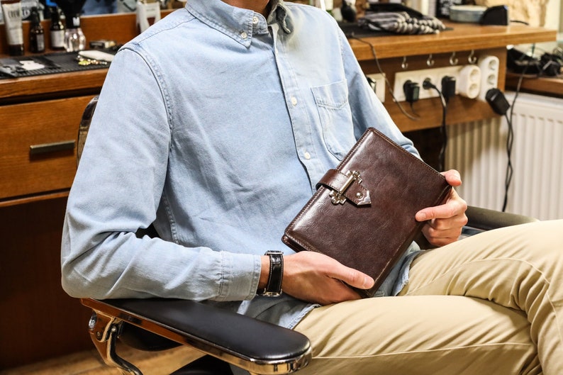 brown Leather Journal with Refillable A5 Notepad - In Search of Lost Time - Time Resistance