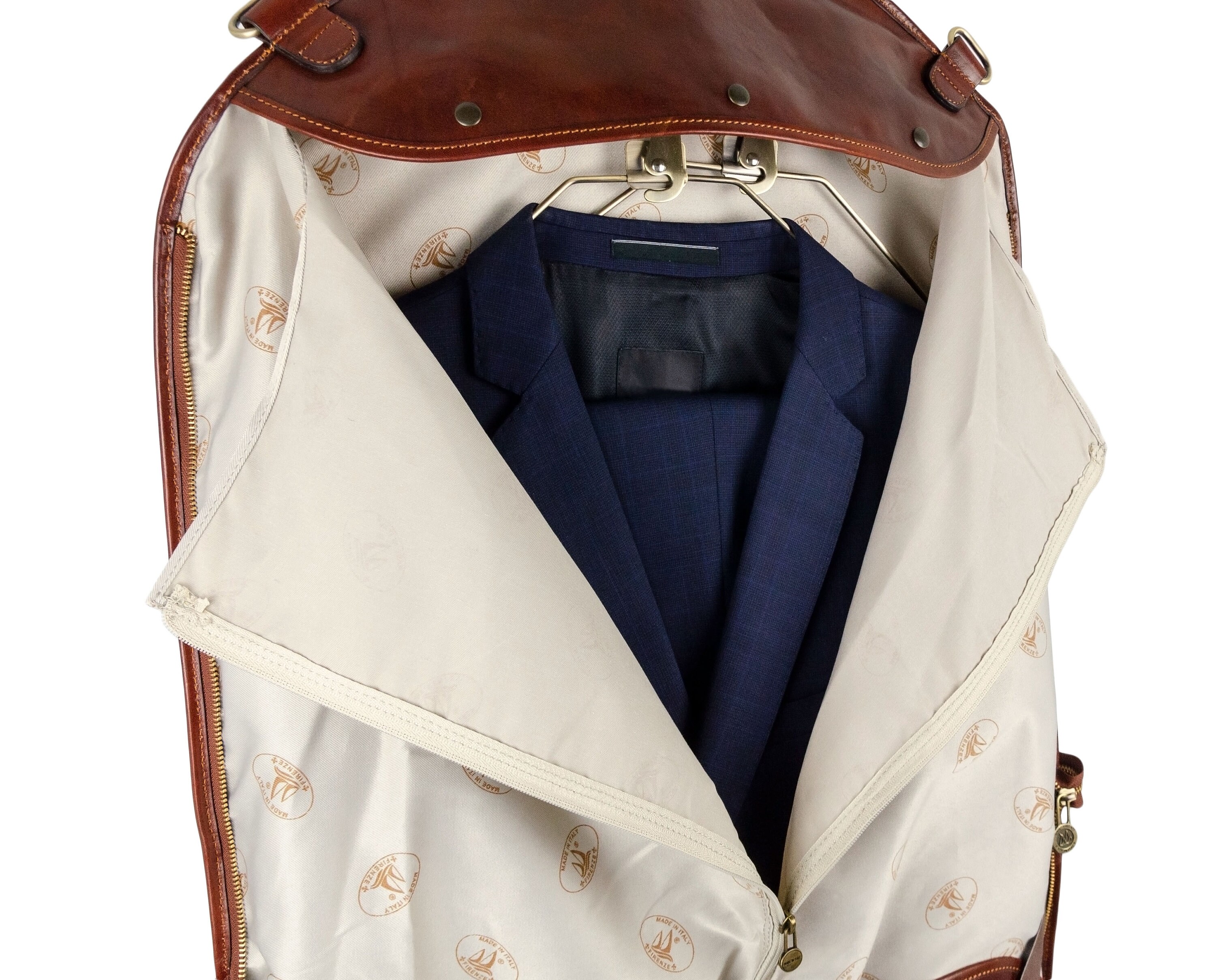 Leather Garment Bag Personalized Suit Carrier Slim Carryon Etsy