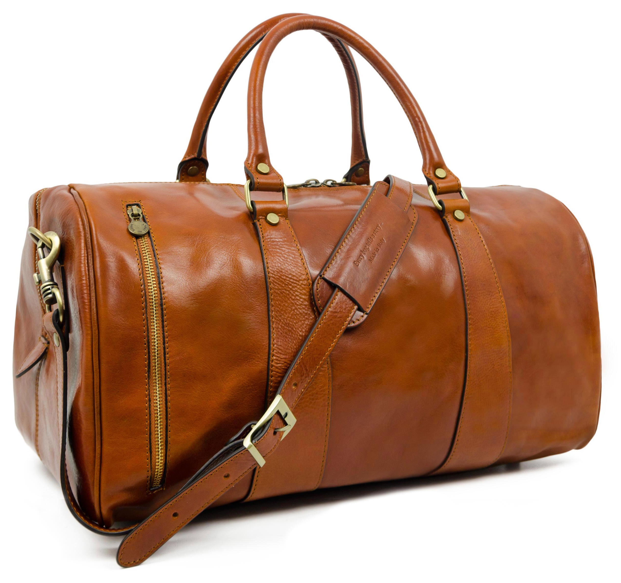 Leather Travel Bag Men's Light Brown Duffel Bag | Etsy