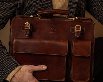Skórzana teczka męska, skórzana torba na ramię, torba prawnicza, etui na laptopa 15 cali, skórzana teczka, prezent z okazji ukończenia szkoły