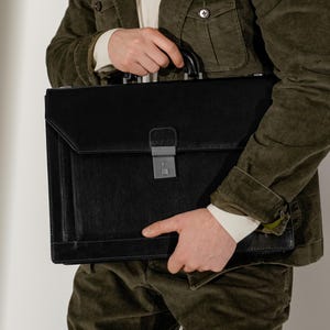 Porte-documents pour avocat, grand sac messager, sac pour ordinateur portable 17 pouces, cartable noir, étui pour ordinateur portable, portefeuille en cuir, cadeau de rentrée scolaire pour lui