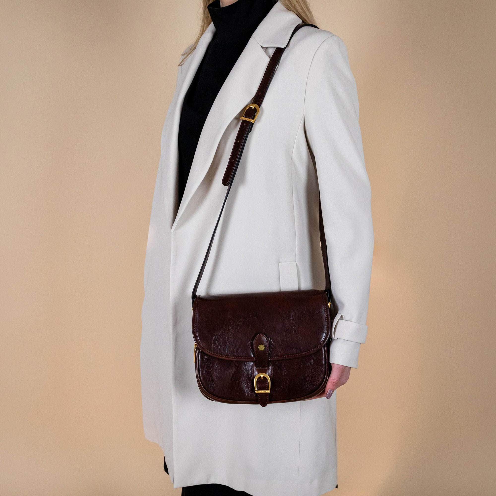 Laura Dasso Soft Leather Mini Backpack Bag - Blue Gray My backpack is happy it main image 2