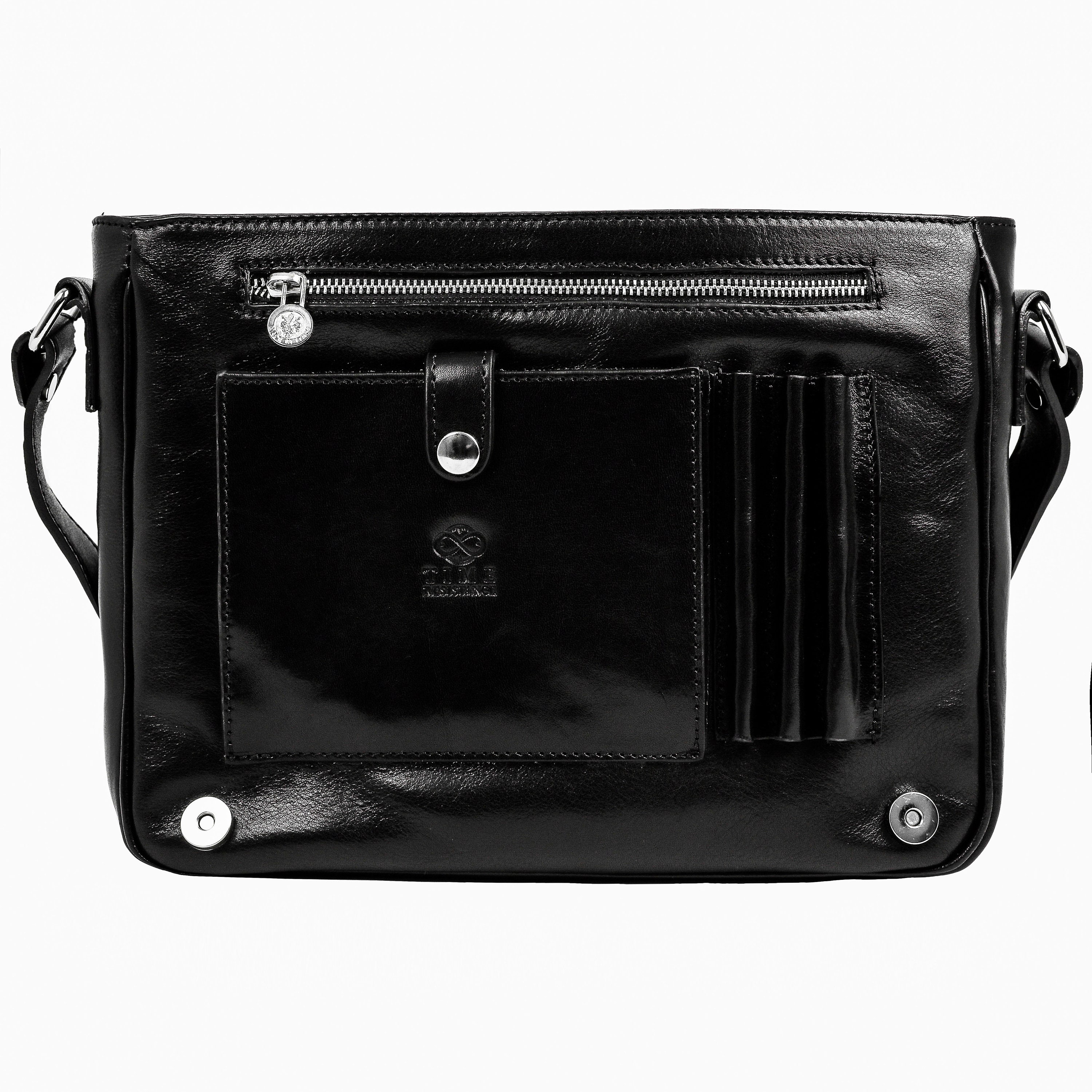 Messenger Bag for Men, Black Leather Briefcase, Genuine Leather