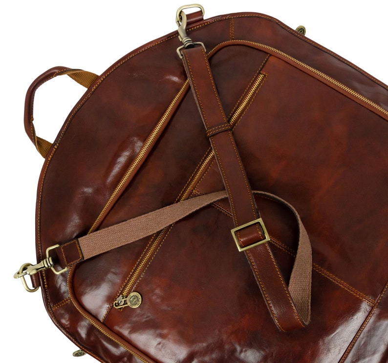 Leather Garment Bag Personalized Suit Carrier Slim Carryon Etsy