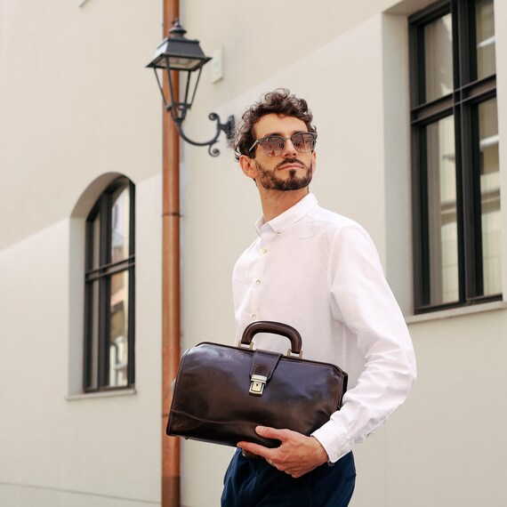Casual Small Box Designer Bag for Men's Suitcase Shape Shoulder