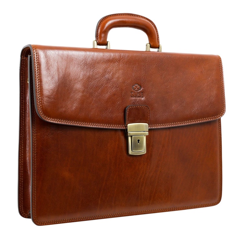 Personalized Leather Briefcase for Men Brown Laptop Bag - Etsy