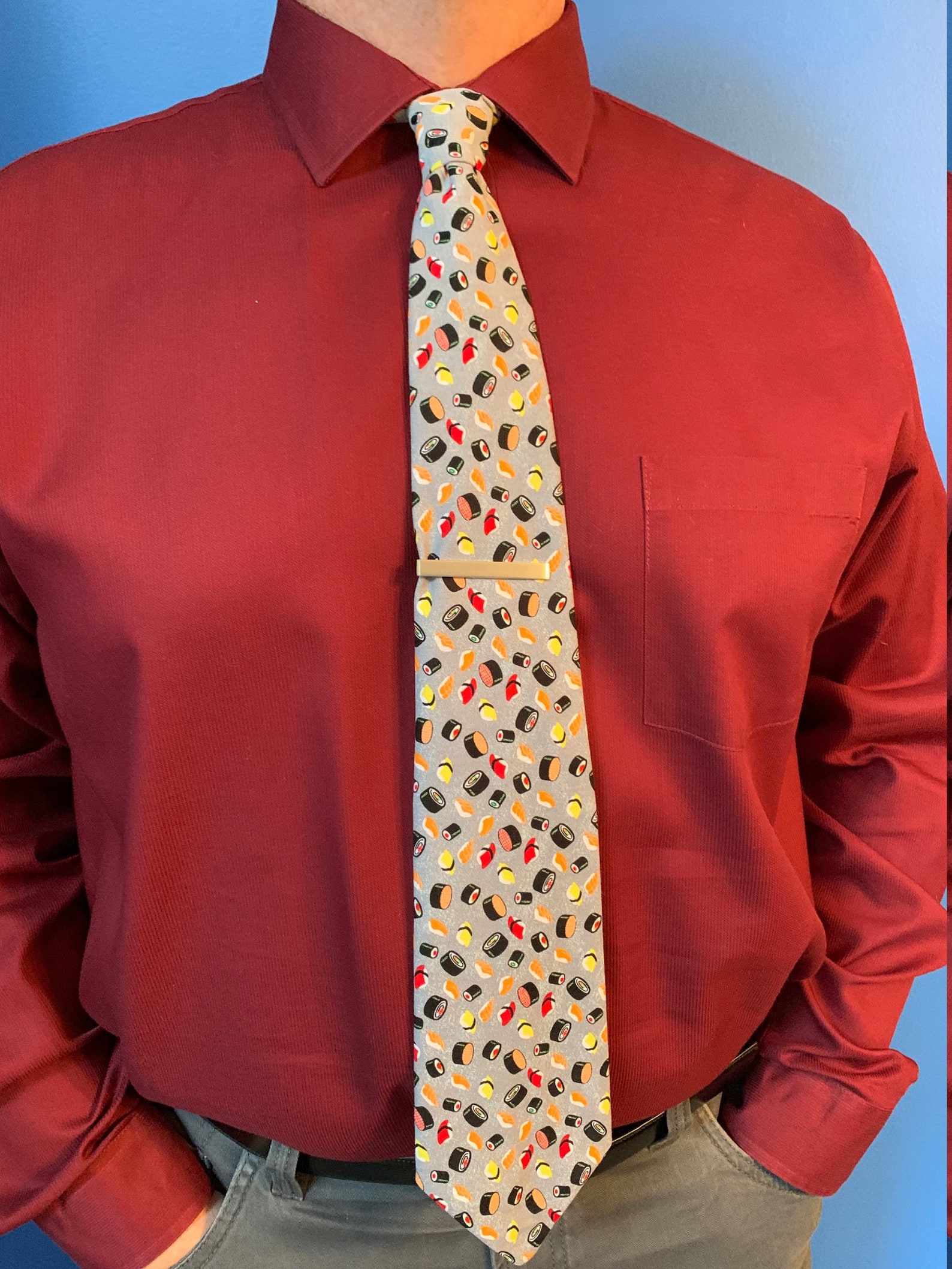 Novelty necktie Mens novelty tie Sushi tie Gift for him Etsy