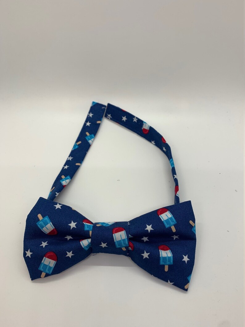 Bombpop 4th of july novelty themed cotton independence day Adult bowtie red white and blue popsicle