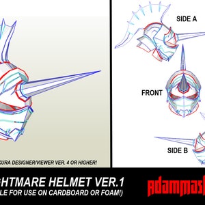 SCIII Casco de Pesadilla (Ver. 1) Patrón Pepakura para CARDBOARD o FOAM