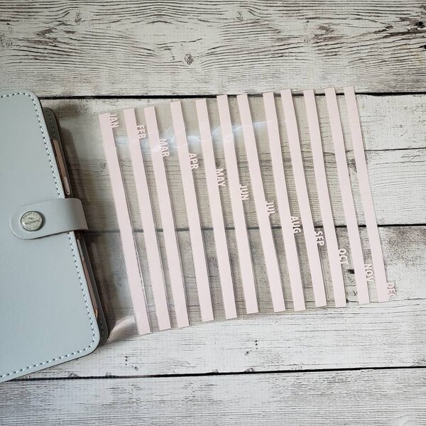 Monthly Tabs - Planner Dividers - Clear Dividers - Planner Accessory - Tiny Tabs