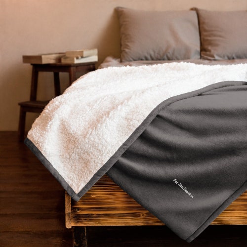 For Meditation Premium Sherpa Blanket - Crystal Home Décor - Unique - Gift - Travel - shops Metaphysical - Spiritual - Healing - Crystal Interior