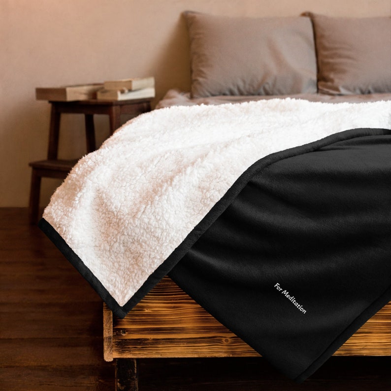 For Meditation Premium Sherpa Blanket - Crystal Home Décor - Unique - Gift - Travel - shops Metaphysical - Spiritual - Healing - Crystal Interior