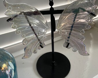 Angel Aura Clear Quartz Butterfly Wings - Crystal Healing Gift For Crystal Lovers - Statement Crystal