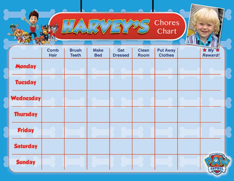 Paw patrol potty chart potty training chart potty reward etsy hong kong