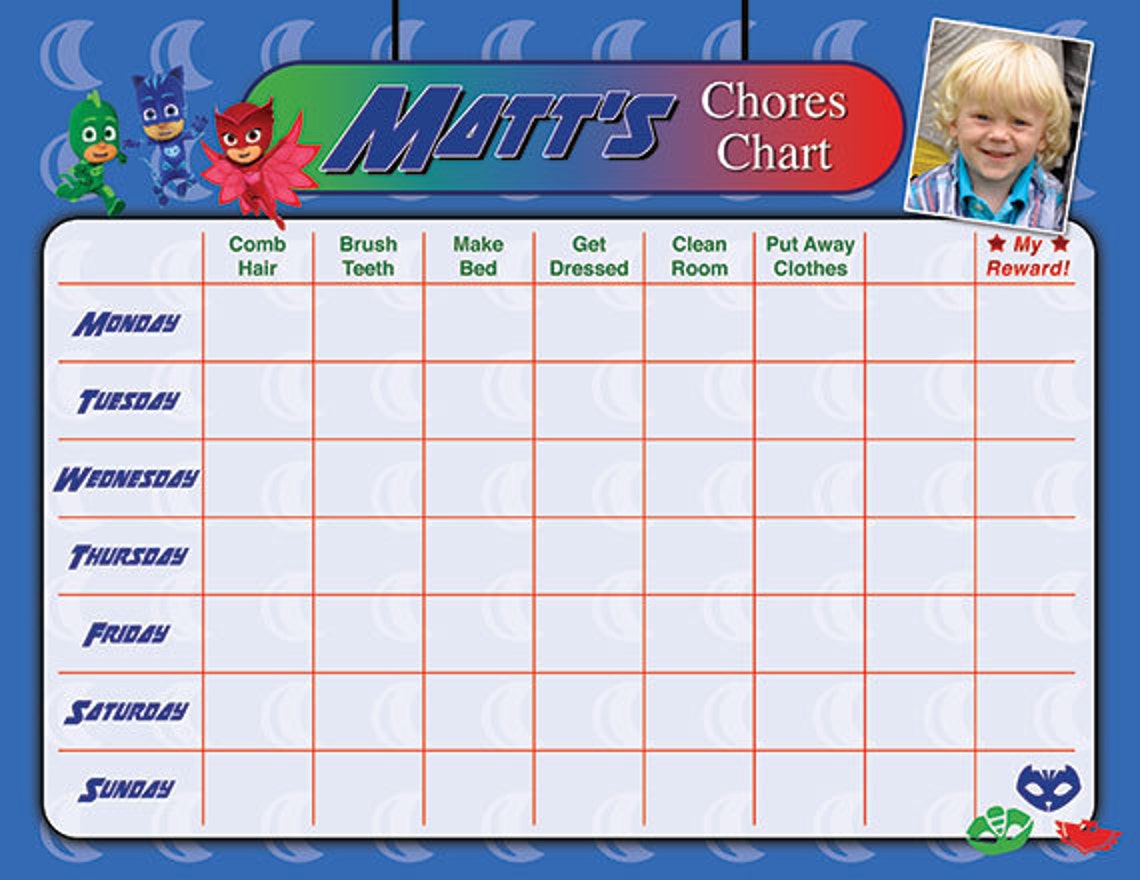 PJ Masks Potty Chart Potty Training Chart Potty Reward Chart Potty ...