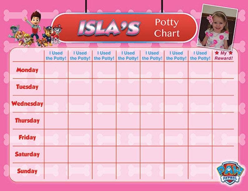 Potty Training Charts Printable Free PAW Patrol