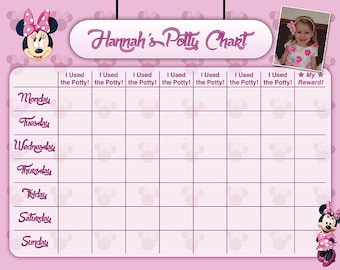 Minnie Mouse Pink Potty Chart - Potty Training Chart - Potty Reward Chart - Potty Sticker Chart - Customized, Personalized, Printable