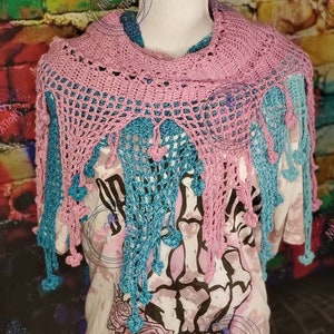 Crochet Cotton Shawl: Boho Lucky Clover Design