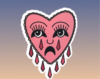 Crying Heart Tattoo Etsy