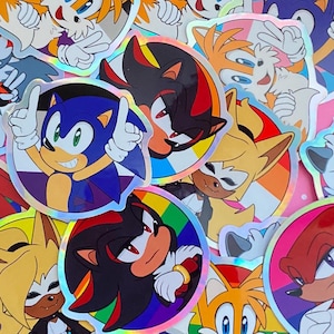 LGBTQ Sonic Stickers Holographic 2&quot;