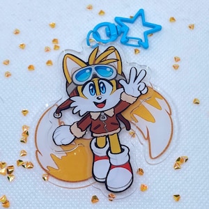 Miles Tails Prower Pilot Spinner Spinning Tails Keychain 3 INCH