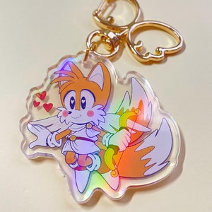 Cupid Miles Tails Prower Holographic Keychain Charm