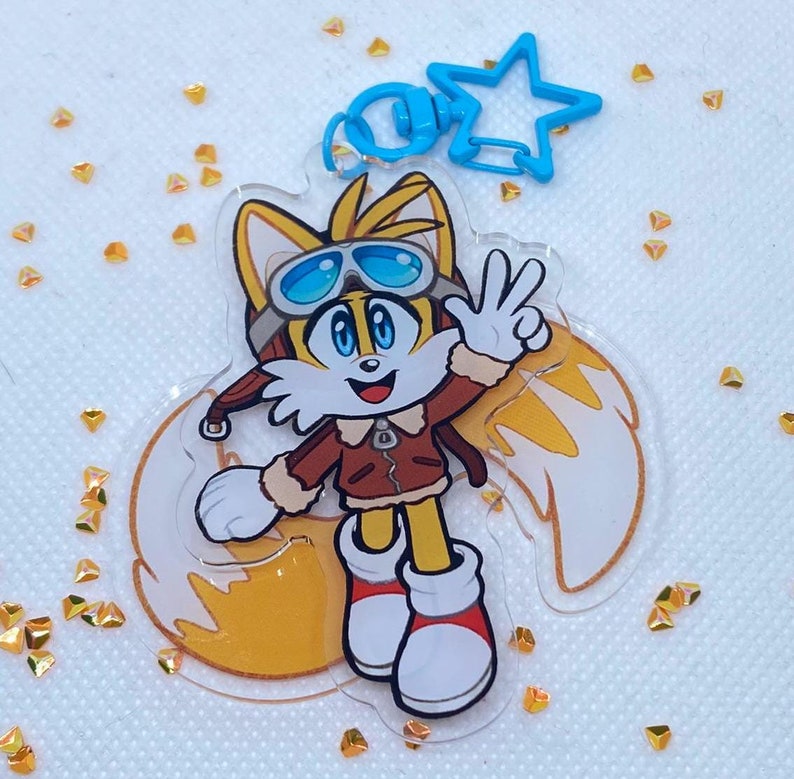 Miles Tails Prower Pilot Spinner Spinning Tails Keychain 3 INCH - Etsy