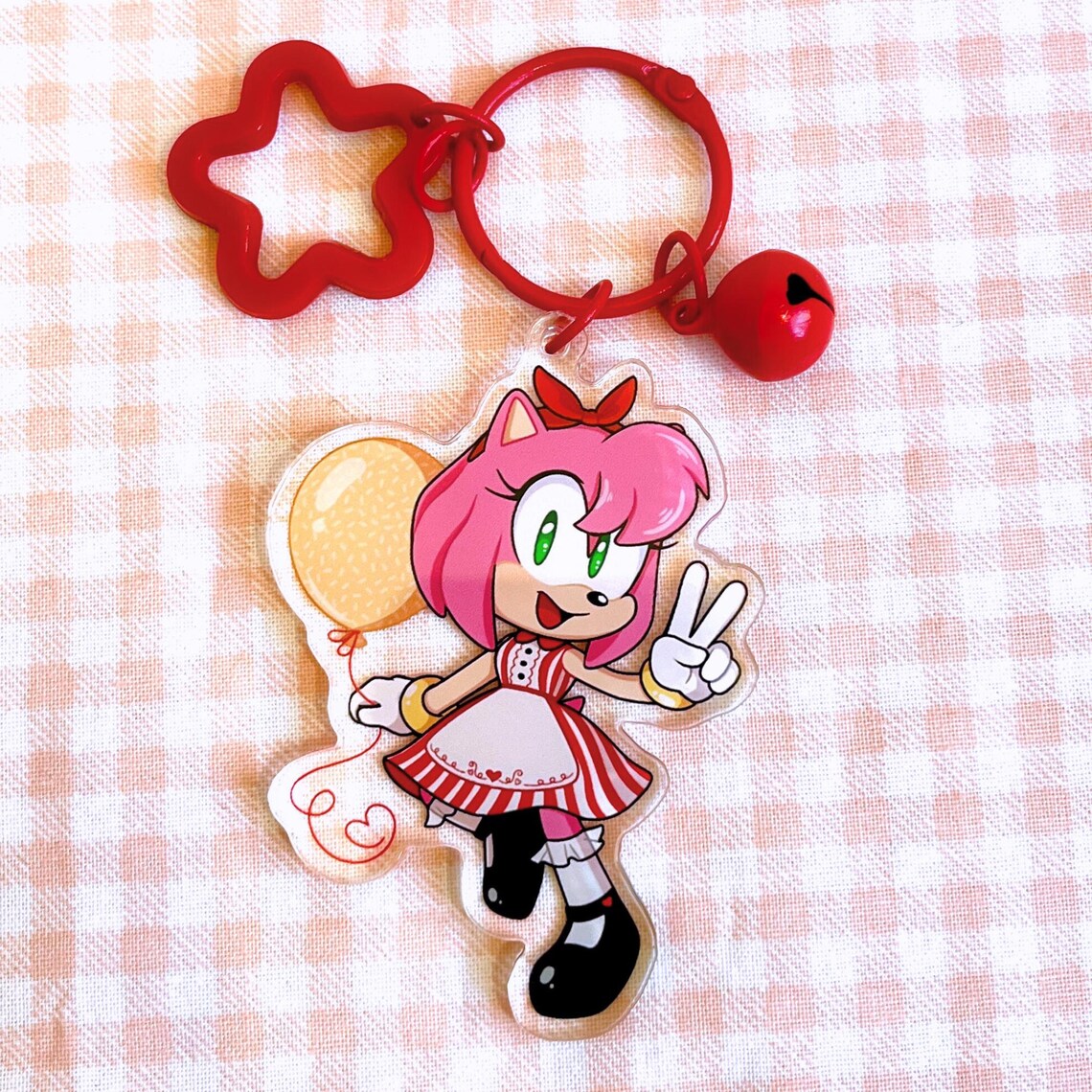 Candy Stripes Keychains 2.5 Inches Sonic, Amy Rose, Tails, Shadow ...