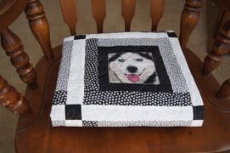 Dogs in Squares Pattern \u2013 LAP QUILT \u2013 Black and White