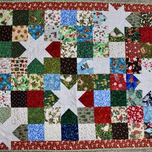 Stars and Squares – LAP QUILT – Christmas Colors