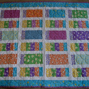 Scrappy Rectangle Design – BABY QUILT – Multi-Colored