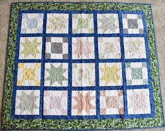 Stars & Blocks in Squares - LAP QUILT – MultiColored