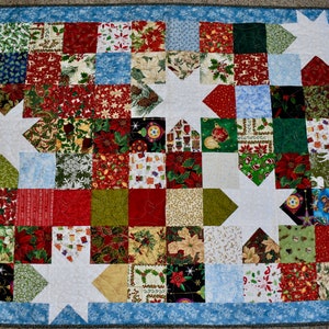 Stars and Squares – LAP QUILT – Christmas Colors