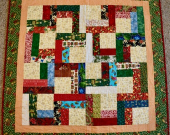 Scrappy Christmas Square Design – LAP QUILT – Christmas Colors