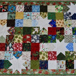 Stars and Squares – LAP QUILT – Christmas Colors