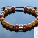 Aries Wooden Jasper Birthstone Bracelet 6-9'' Macrame Healing Stone Chakra Reiki With Pouch FREE UK SHIPPING