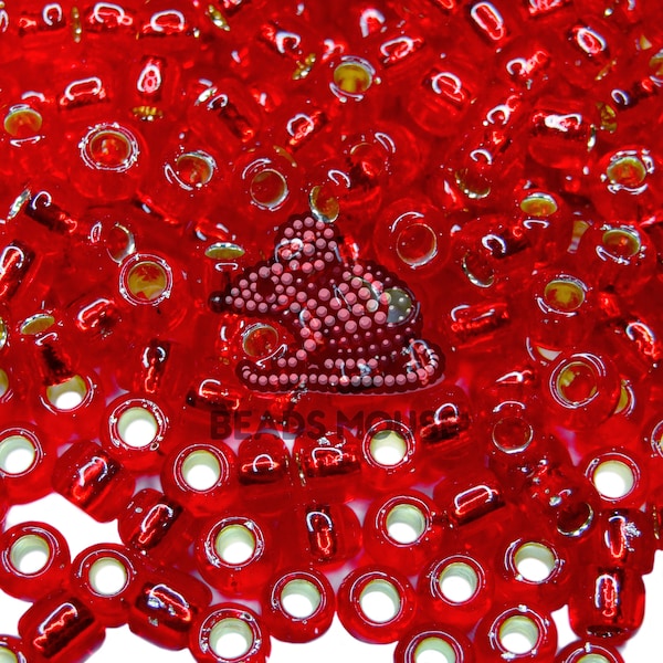 Perles de rocailles Siam rubis Toho 20 g 25B bordées d'argent taille 3/0 5,5 mm fabrication de bijoux en perles du japon