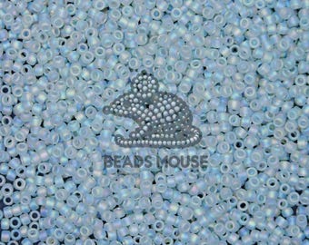 8/0 TOHO Seed Beads 176AF Transparent Rainbow Frosted Black Diamond | Jewellery Making | High Quality Beads | TOHO Rocailles |