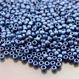 8/0 TOHO Seed Beads Y613 HYBRID Metallic Suede Blue | Jewellery Making | High Quality Beads | TOHO Rocailles |