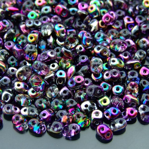 20 g de perles MATUBO™ SuperDuo Crystal Magic Violet Gris