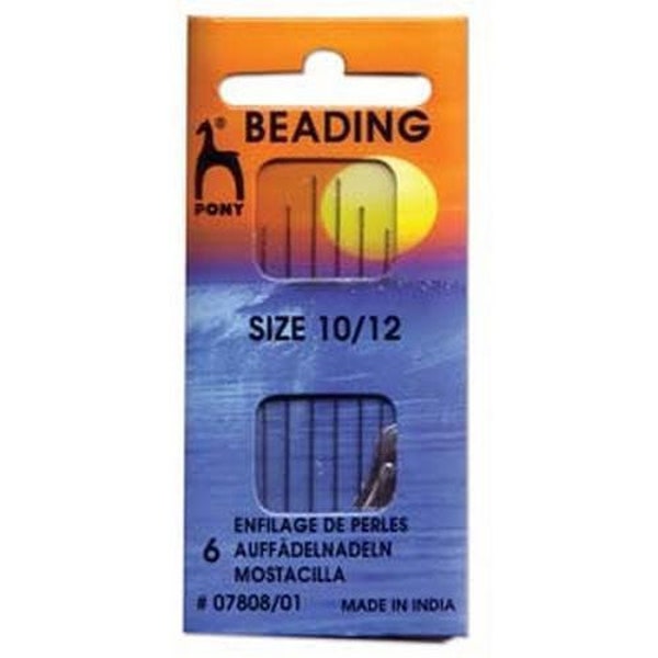 Pony Beading Needles Pack Of 6 Sizes 10 And 12 Mixed Jewellery Making Beading supplies Bead Needles