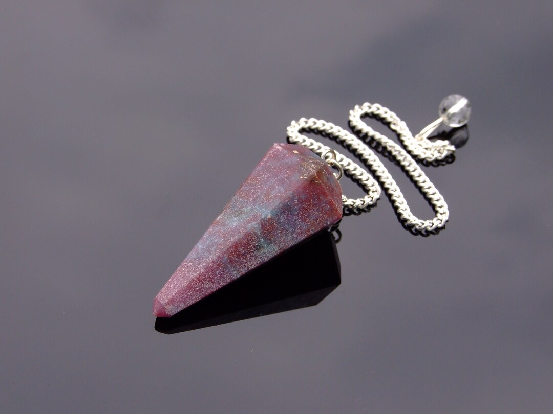 Ruby Kyanite Pendulum Natural Gemstone Point Dowsing Scrying Divination ...