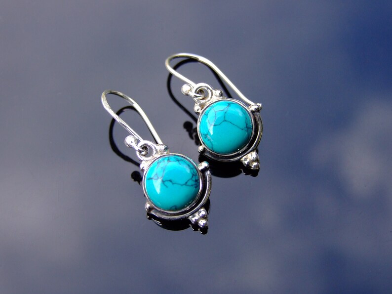 Whte Turquose Earrng, 925 Sterlng Slver, Turquose Earrng